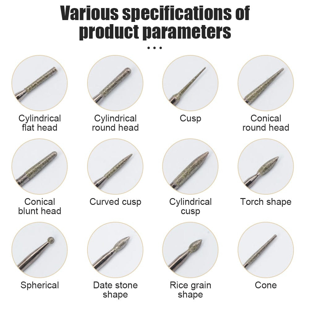 30Pcs Jewelry Making Diamond Burrs Drill For Dremel Craftsman Rotary Tool